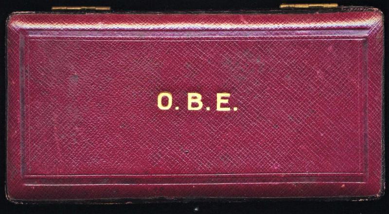 Order of The Most Excellent Order of the British Empire. An empty plush hinged leatherette case of issue for. 4th Class 'Officer' (O.B.E.)