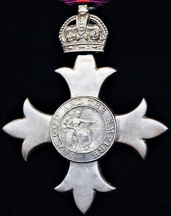 Order of The Most Excellent Order of the British Empire (Military). A 5th class Member (M.B.E.) 1st type breast badge. Silver (hallmarked) for 1919