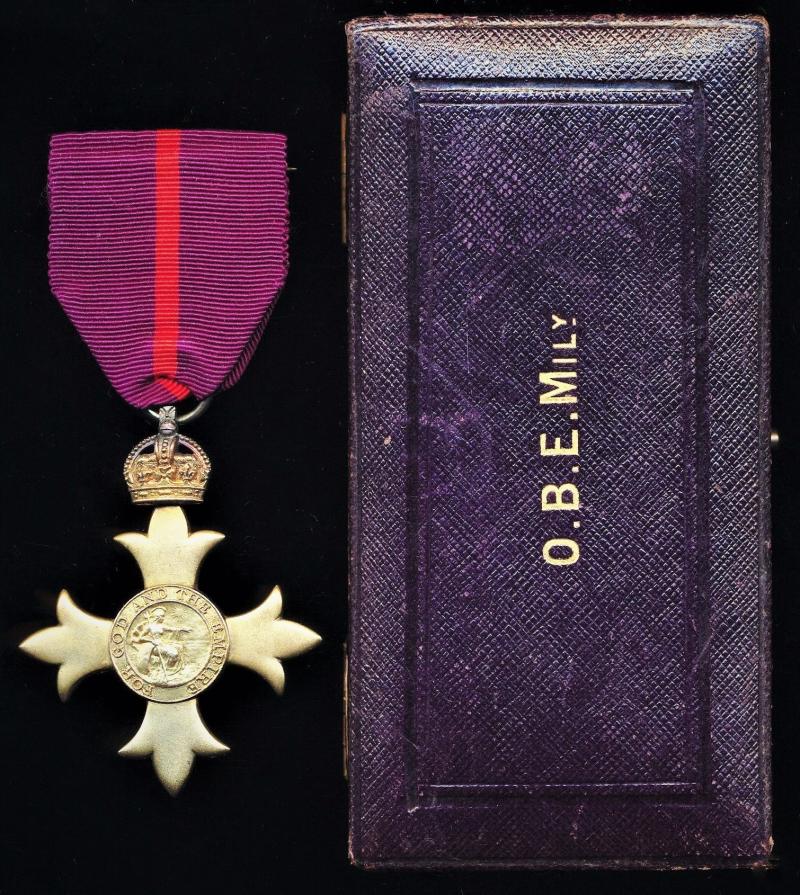 Order of The Most Excellent Order of the British Empire (Military). A 4th class Officer (O.B.E.) 1st type breast badge. Silver-gilt (hallmarked) for 1919. Cased