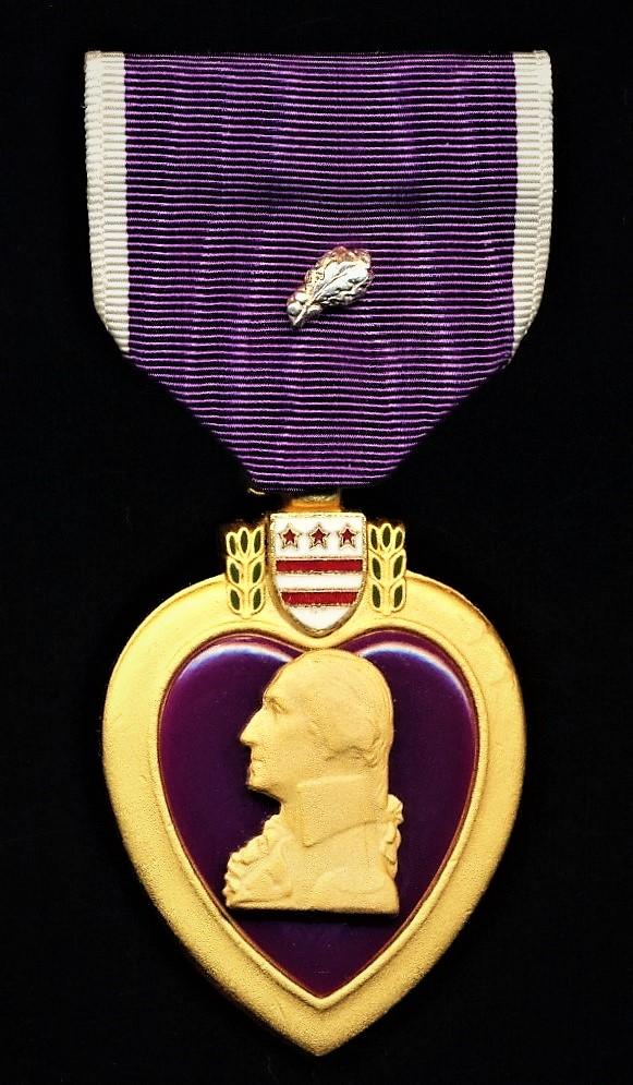 United States: Purple Heart Medal. With silver 'Oakleaf Cluster'. 1990-2023 era issue
