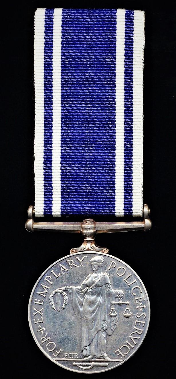 Police Long Service and Good Conduct Medal. GVI issue (Sergt. James. F. Cowley)