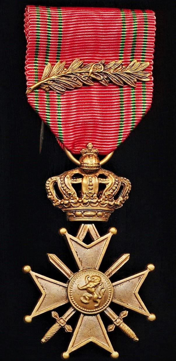 Belgium: Cross of War 1940-45 & 1950-53 (Croix De Guerre 1940). With bronze  'Palm' emblem, with 'L' cypher on riband