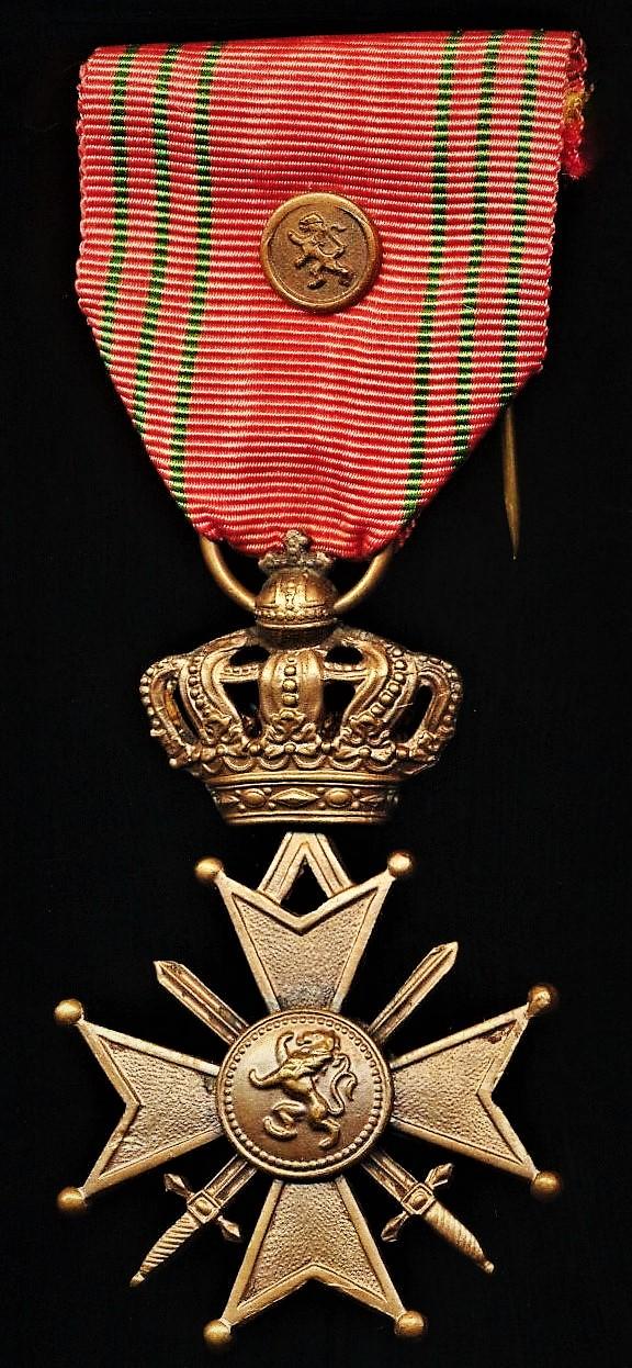 Belgium: Cross of War 1940-45 & 1950-53 (Croix De Guerre 1940). With bronze  'Lion' citation emblem on riband