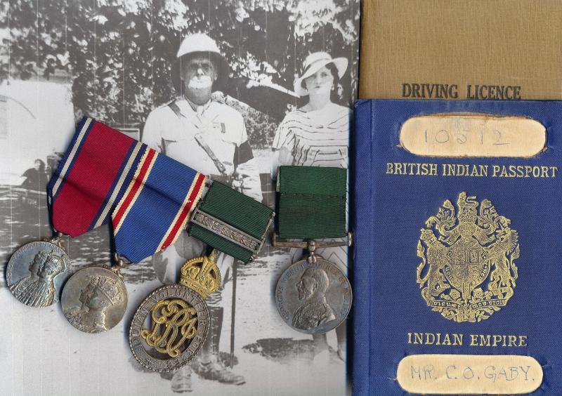A 'Well Documented' Colonial Railway Engineer's Royal Commemorative and Long Service Medal group of 4: Lieutenant-Colonel (Officer Commanding) Clive Osborne Gaby., V.D., South Indian Railway Battalion, Auxiliary Force India