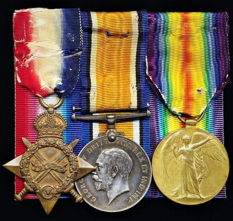 A 'Wemyss' Machine-Gunner's Great War casualty campaign medal group of 3: Sergeant John Ormiston, 37th Divisional Company Machine Gun Corps, late 8th (Service) Battalion Gordon Highlanders