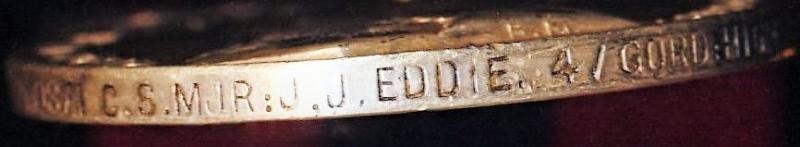 Distinguished Conduct Medal. GV first type (200871 C.S. Mjr: J. J. Eddie. 4/Gord: Highrs:)