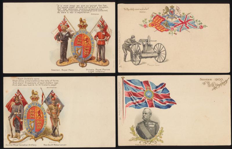 A collection of 10 x South African War (Boer War) British military postcards