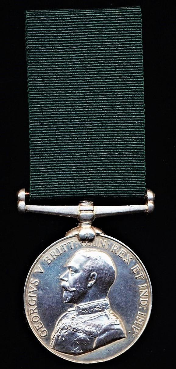 Volunteer Force Long Service Medal (India & the Colonies). GV issue (Corpl. A. White Cossipore Arty: Voltr:)