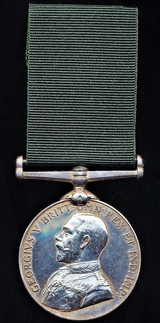 Volunteer Long Service Medal (India & Colonies). GV issue (L/Sjt J. S. Derry. E.I.Ry. Vol: Rifles)