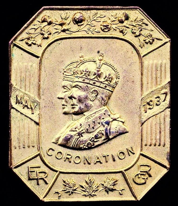 Canada (Dominion): King George VI Coronation Badge 1937. Gilt