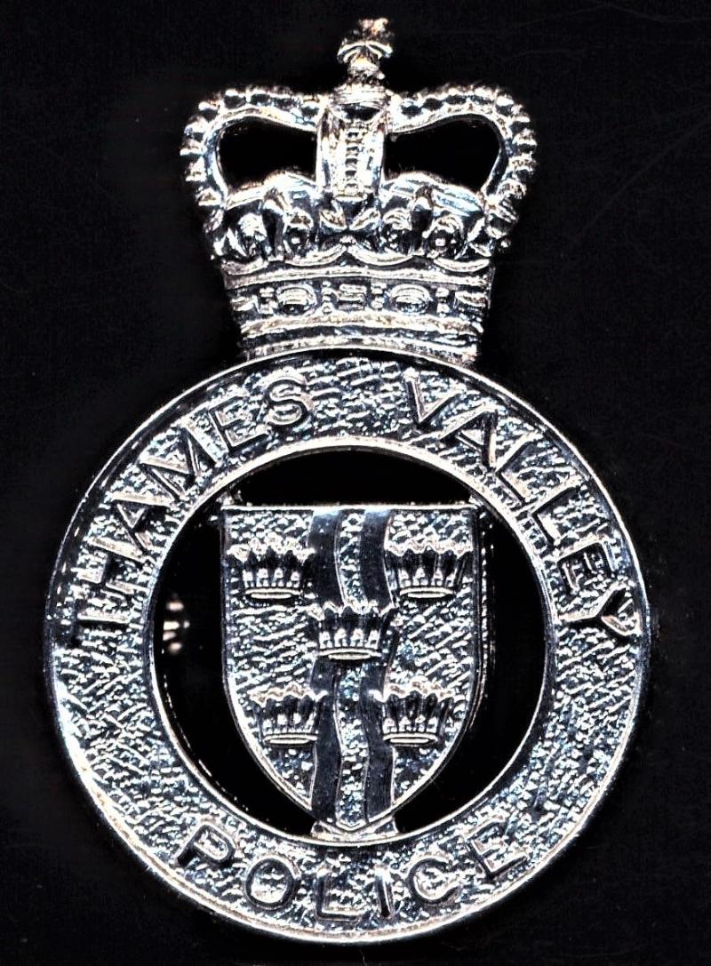 British Police: Thames Valley Police.  EIIR Queen's Crown cap badge