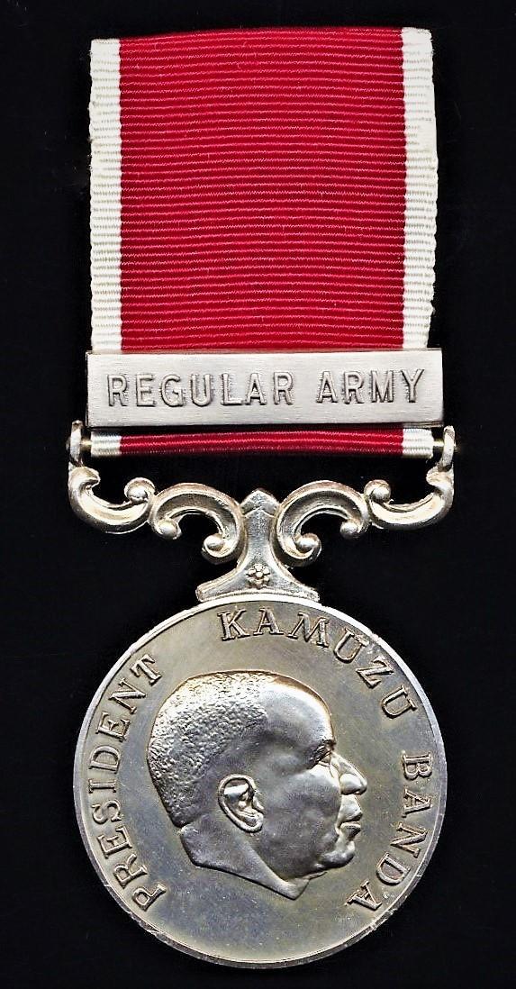 Malawi (Republic): Army Long Service & Good Conduct Medal. 1st Type 'President Kamazu Banda' obverse. With 'Regular Army' clasp