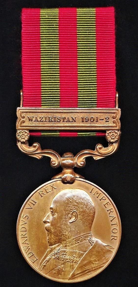 India General Service 1895-1902. Edward VII bronze issue 'Waziristan 1901-02' (Syce. Sher Rattan 1st Bn: 3rd Gurkha Rifles)