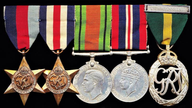 An Officers unattributed Second World War 'North West Europe' campaign & long service medal group of 5