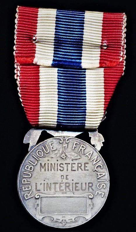 France: Medal of Honour for the National Police (Medaille D'Honneur De La Police Nationale). Silver issue. 2nd type (1936-)