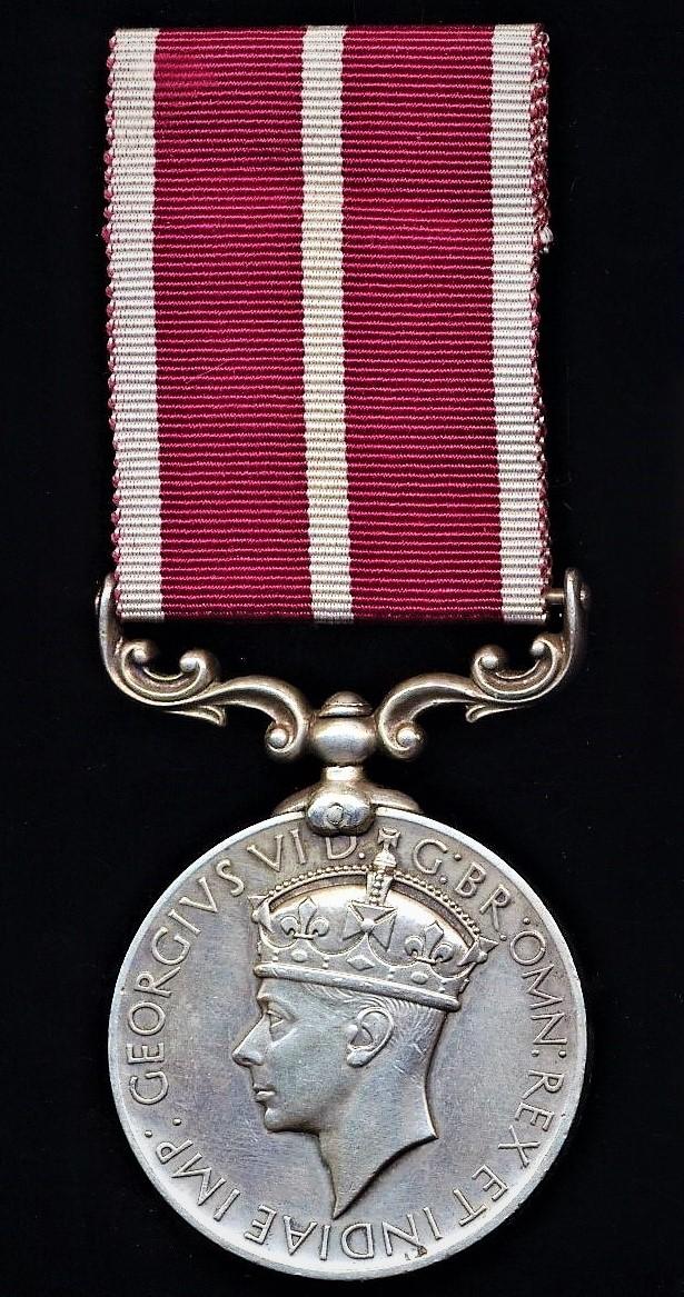 Indian Meritorious Service Medal. GVI issue (2518 Drum Maj. Dhani Ram, 10-14 Punjab R.)