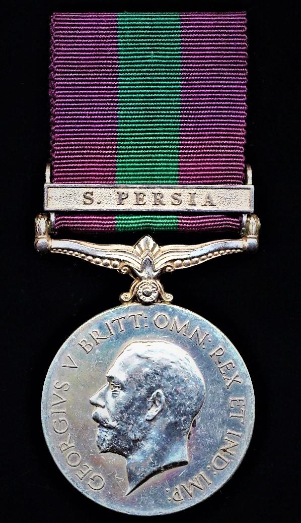 General Service Medal 1918-62. GV first issue with clasp 'S. Persia' (76 Bglr. M. Jacob. 81-Pioneers)