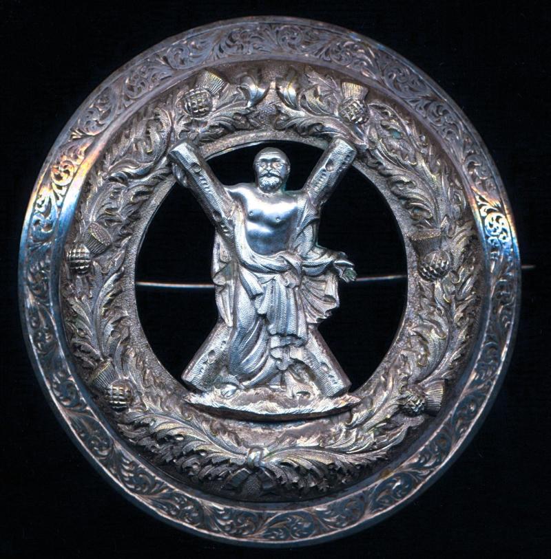 Black Watch (Royal Highlanders): Officer's Plaid Brooch. White metal. Circa 1881-1919