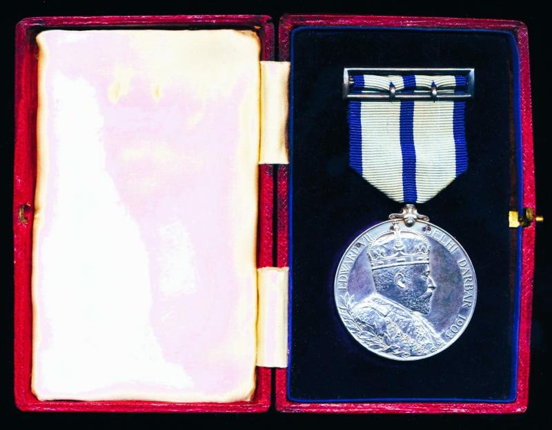 Delhi Durbar Medal 1903. Silver issue. Complete with integral silver riband buckle brooch
