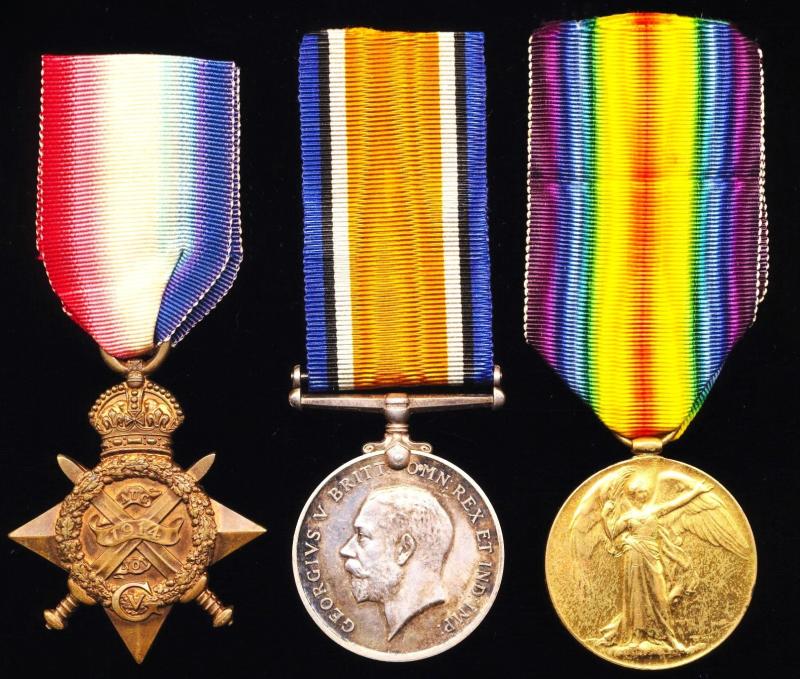 An 'Isle of Whithorn' Jock's 1914 Star Great War medal group of 3: Private Duncan McDougall, 1st Battalion Gordon Highlanders late 3rd (Special Reserve) Battalion Gordon Highlanders