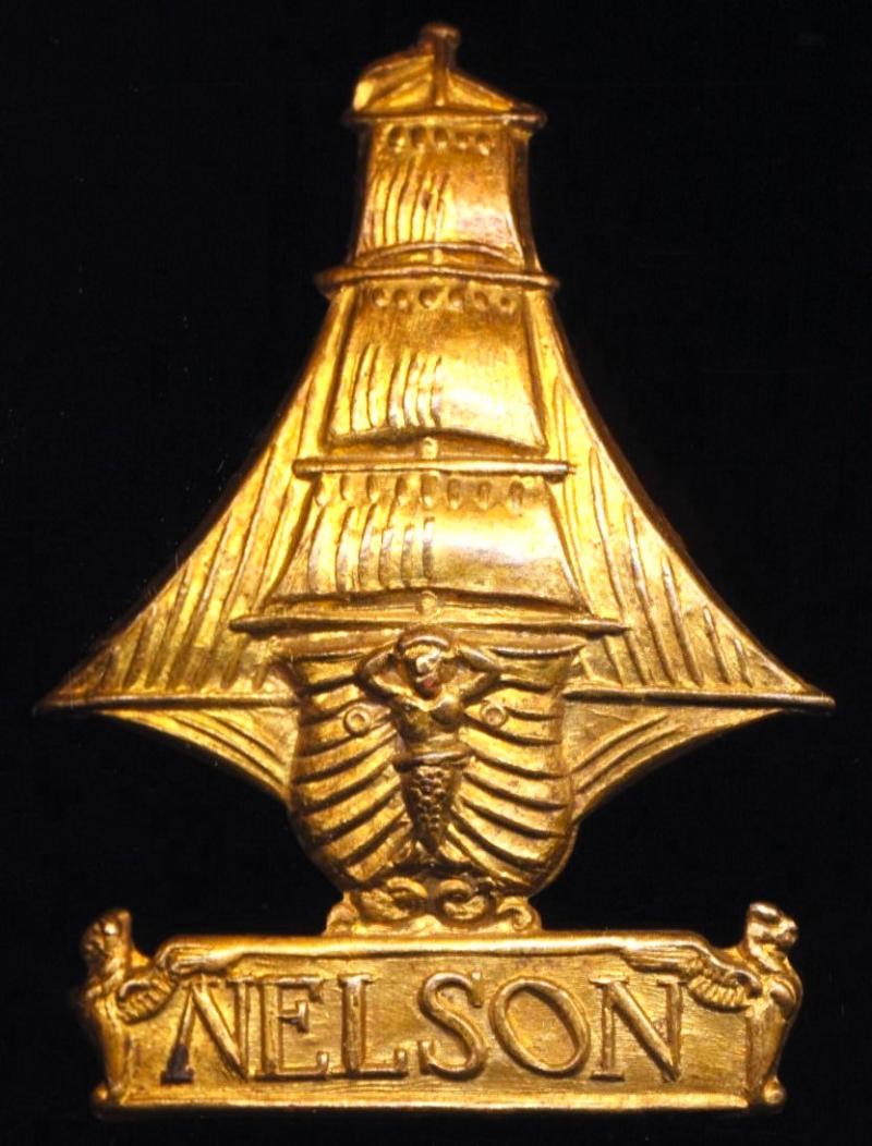Royal Naval Division: Nelson Battalion. Gilding metal cap badge