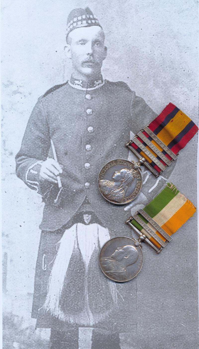 A 'Carnbee, Pittenweem' Jock's South African War campaign medal pair: Private Charles Balsillie, 1st Battalion Gordon Highlanders late 1st and 2nd Battalions Royal Highlanders (Black Watch)