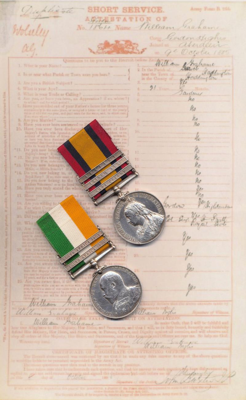 A 'Garvald, Haddington', Jock's South African War campaign medal pair: Private William Graham, 1st Battalion Gordon Highlanders late 2nd Battalion Gordon Highlanders