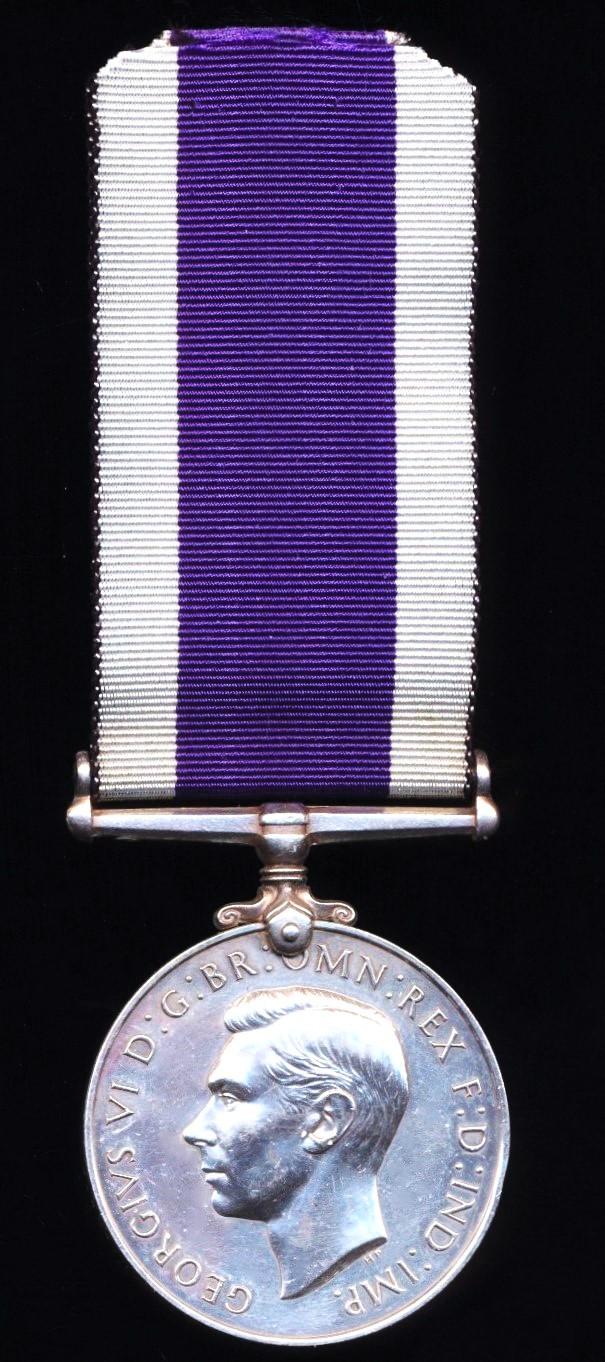 Royal Navy Long Service and Good Conduct Medal. GVI 1st type (J.104754 H. A. Collins. A/L.S. H.M.S. Courageous.)