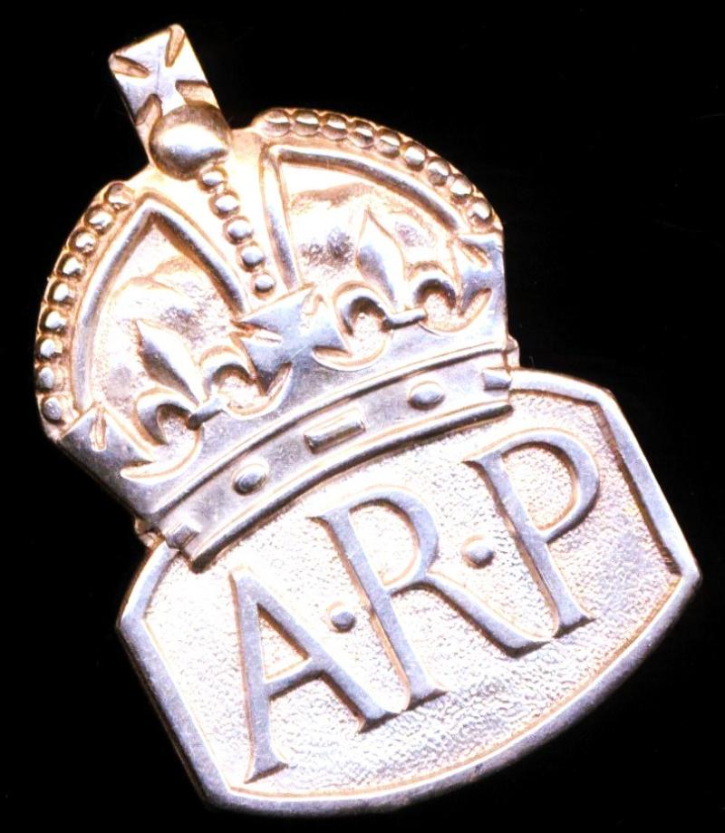 Air Raid Precautions Services Badge. Female issue hallmarked silver, with date letter mark 'D' for London, 1939