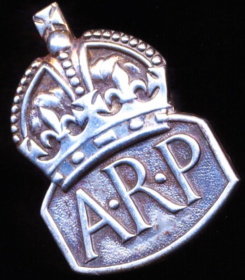 Air Raid Precautions Services Badge. Male issue hallmarked silver, with date letter mark 'A' for London, 1936