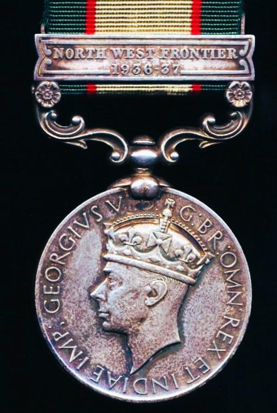 India General Service Medal 1936-39. With clasp 'North West Frontier 1936-37' (41247 Driver Daulat Ram, 13 Mtn. Bty.)