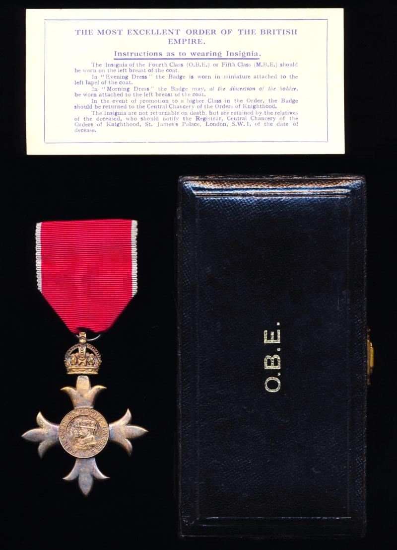 Order Of The Most Excellent Order of the British Empire (Civil). A 5th class Member's (O.B.E.) 2nd type breast badge. Silver gilt