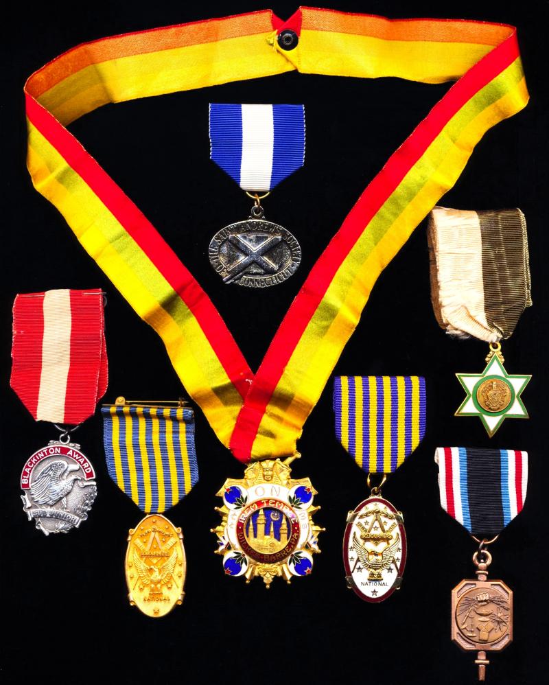 United States: Veterans Medals. Lot of  7 x miscellaneous Masonic & Fraternal Medals