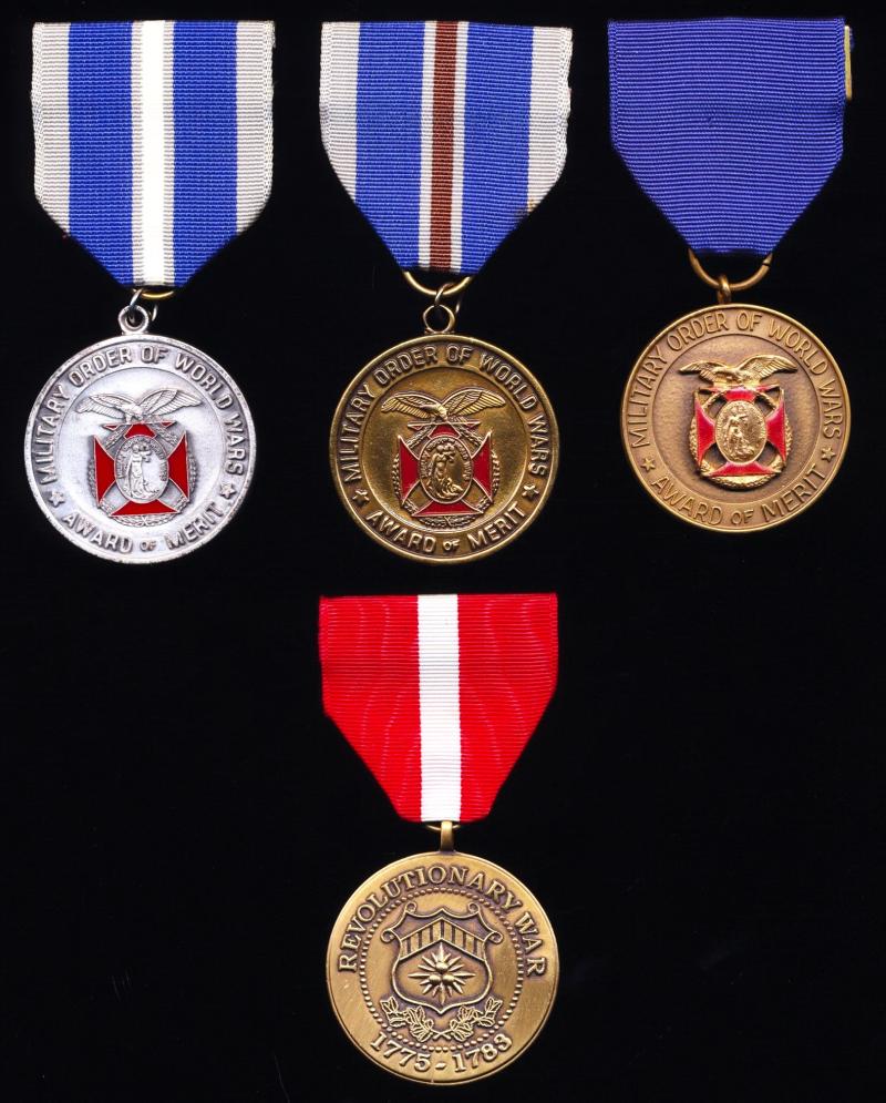 United States: Veterans Medals. A grouping of 4 x Medals of the Military Order of World Wars (3) & Military Order of Foreign Wars of the United States (1)