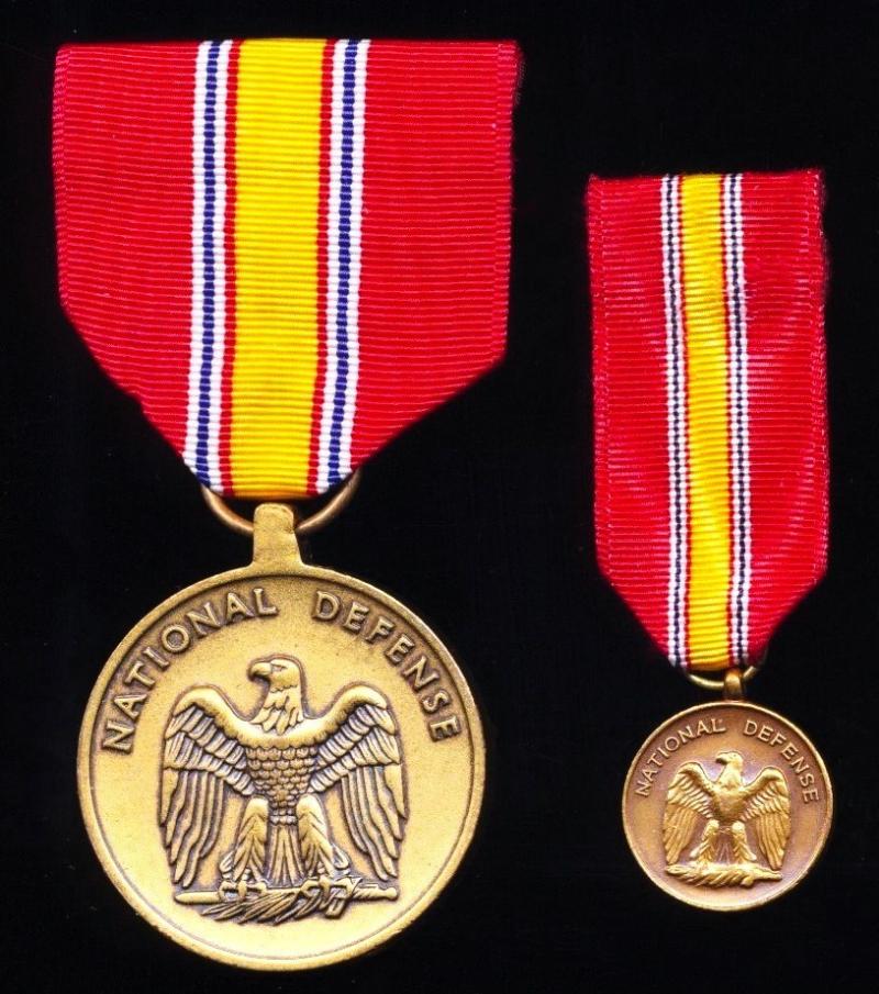 United States: National Defense Service Medal with companion Miniature Medal
