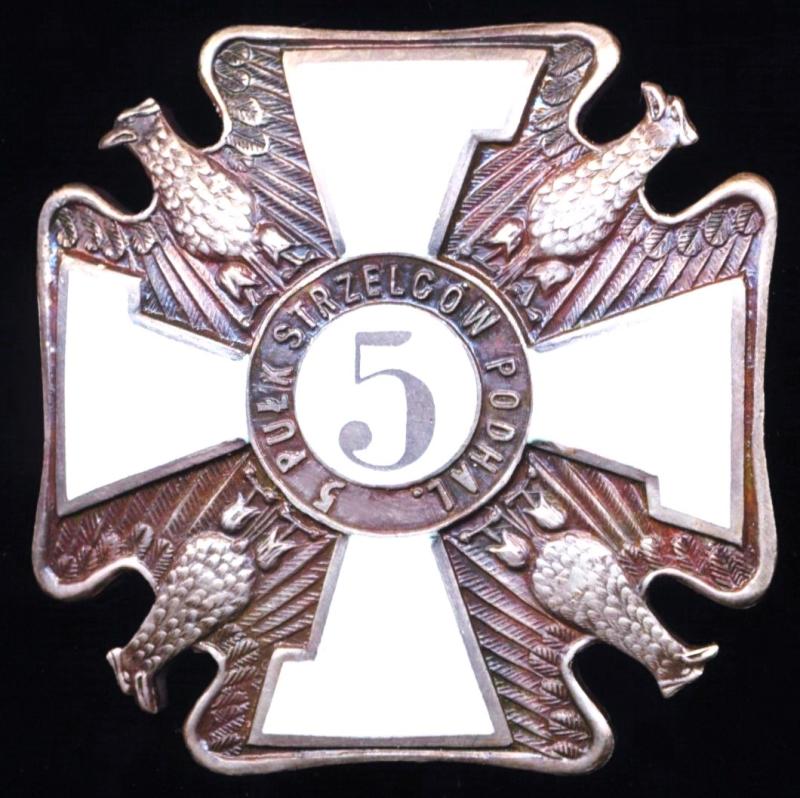 Poland (Republic 1918-1939): 5th Podhale Rifle Regiment (Przemysl) 1929. White metal & enamel. Regimental badge to an Infantry Regiment of the Polish Army