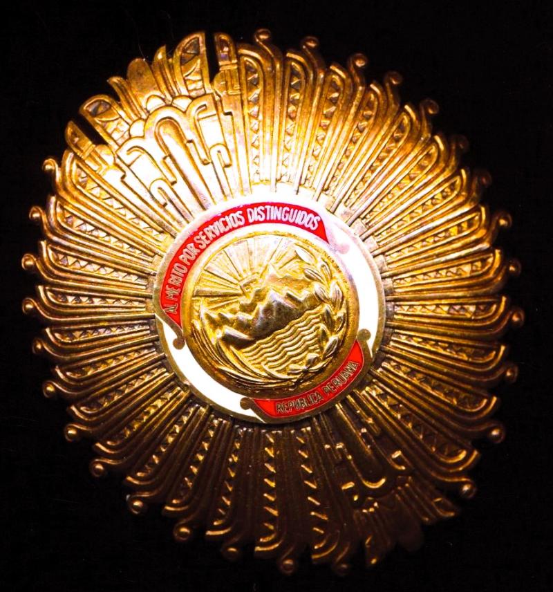 Peru: Order of Merit for Distinguished Service. 2nd Class Breast Star (Orden al Mérito por Servicios Distinguidos). Silver gilt & enamel