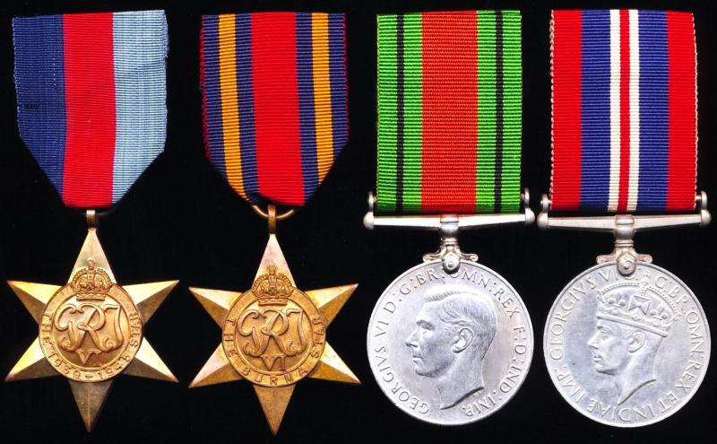 An un-named & un-attributed Second World War 'Burma Star' medal group of 4