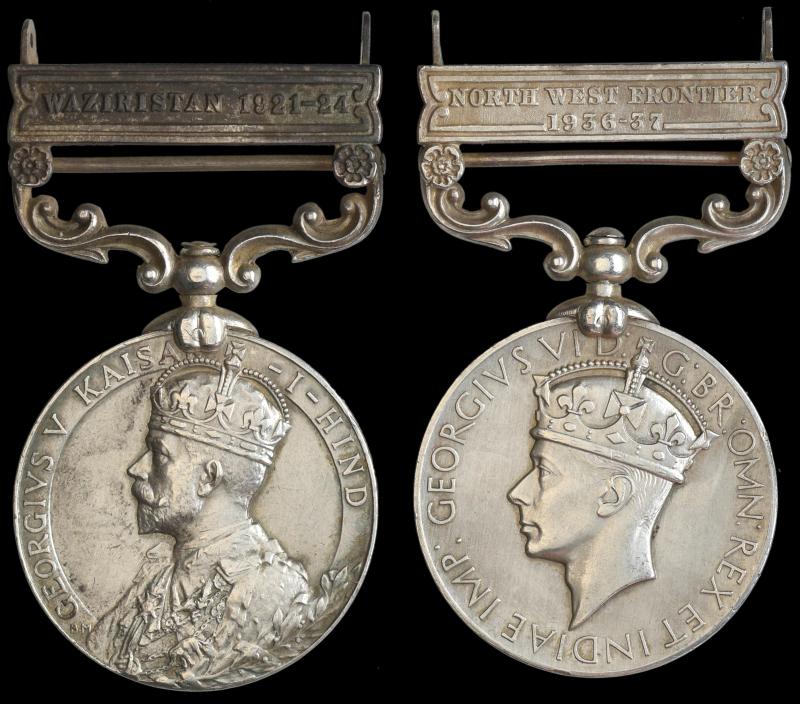 An 'Inter-Wars' era North West Frontier campaign medal pair: Clerk H.B. Quraishi, Indian Army Corps of Clerks late Indian Corps of Clerks