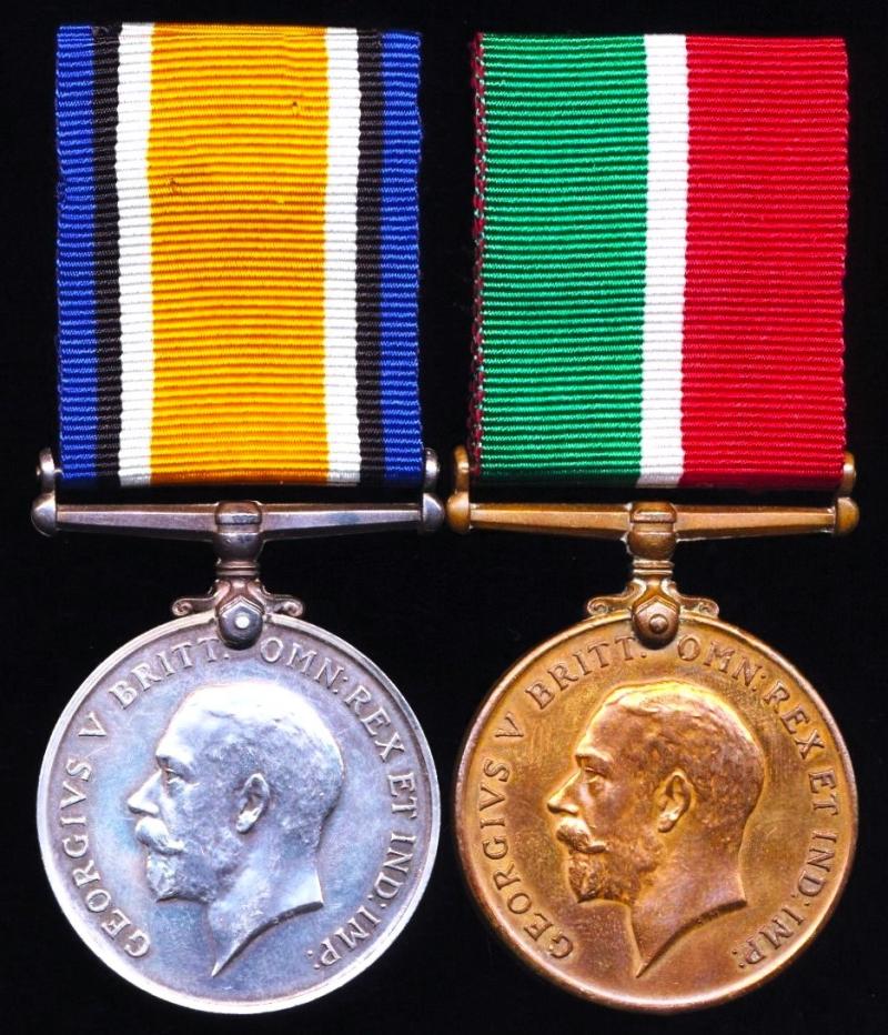 A long serving 'Wireless Operators' Great War Mercantile Marine medal pair: Roland Lowther, Merchant Navy