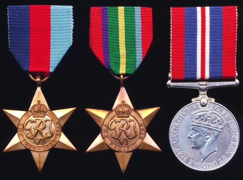 An un-named and un-attributed 'Pacific Star' trio of Second World War campaign medals
