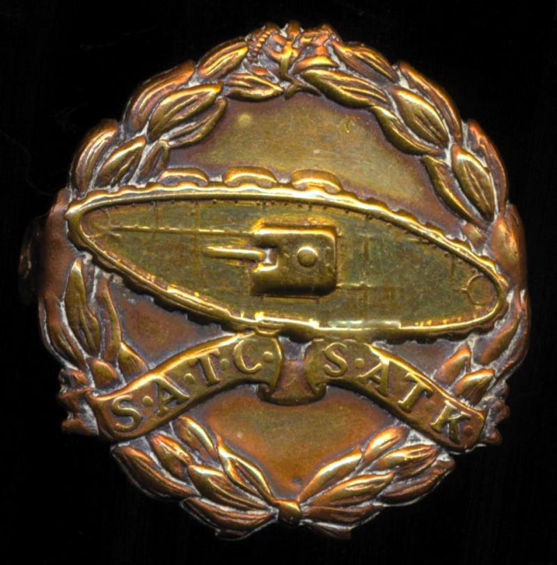 Union of South Africa: South African Tank Corps. Bronzed Cap Badge. 1940-41