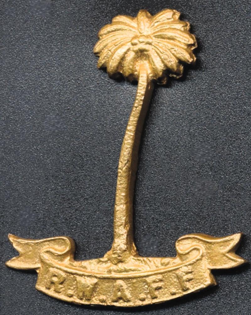 British Empire (West Africa): Royal West African Frontier Force. A 'Theatre Made' sand-cast brass cap badge circa 1940-1945