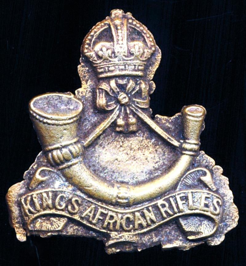 British Empire (East & Central Africa): King's African Rifle. King's Crown 'Theatre-Made' sand-cast cap badge