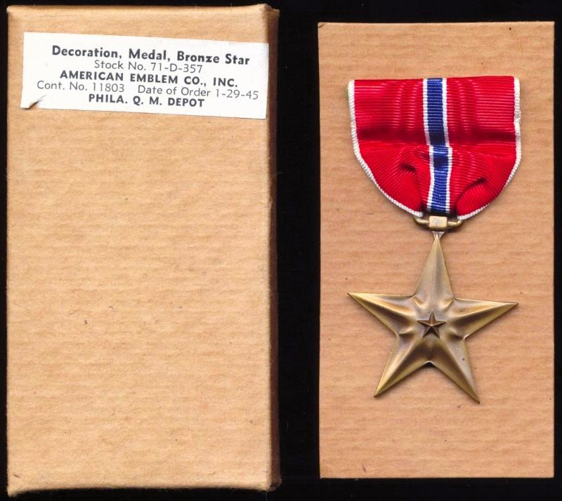 United States: Bronze Star Medal. Second World War issue 1945-1965 (and as awarded for Second World War, Korean War and Vietnam War)