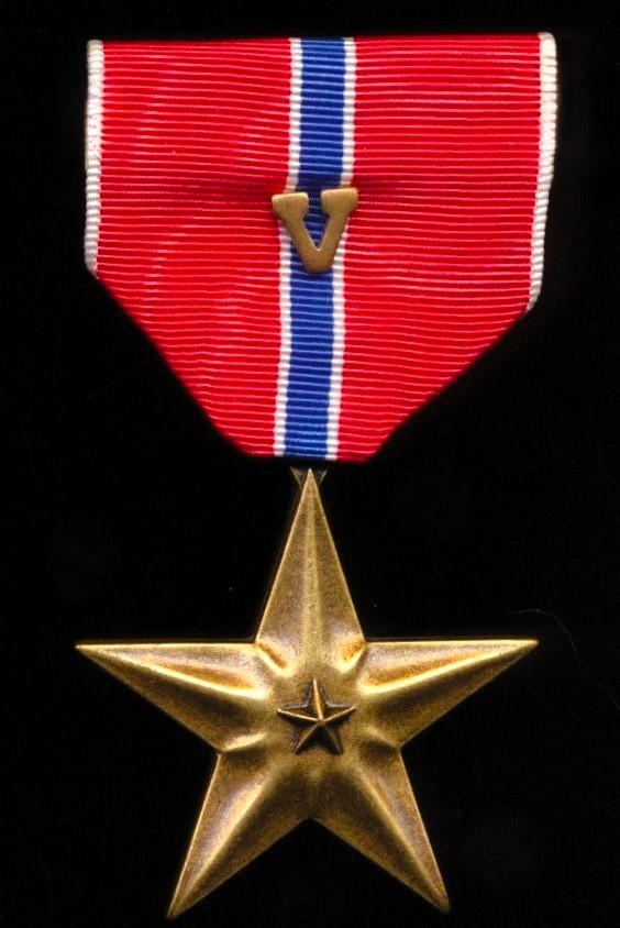 United States: Bronze Star Medal with bronze 'V' valor emblem