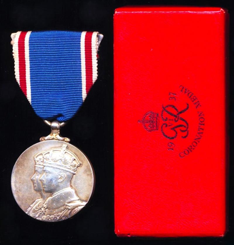 Coronation Medal 1937. In titled red card box of issue