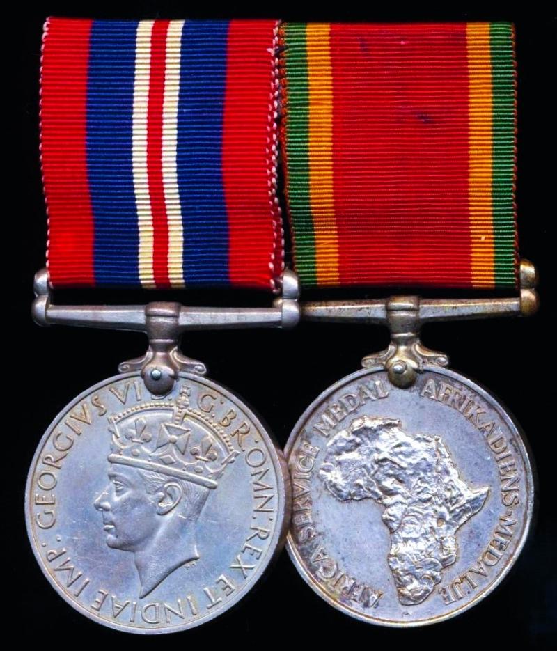 A Naval Officer, Second World War campaign medal pair: Lieutenant-Commander Cornelius Adriaan Schoute-Vanneck, South African Navy, late Cape Fortress Detachment, South African Naval Force & Seaward Defence Force