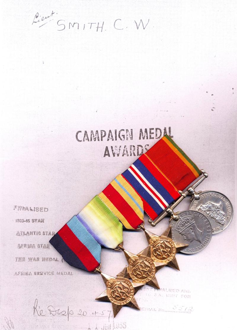 A scarce South African Naval Officer's Second World War campaign medal of 5: Sub-lieutenant Cyril William Smith, South African Naval Force