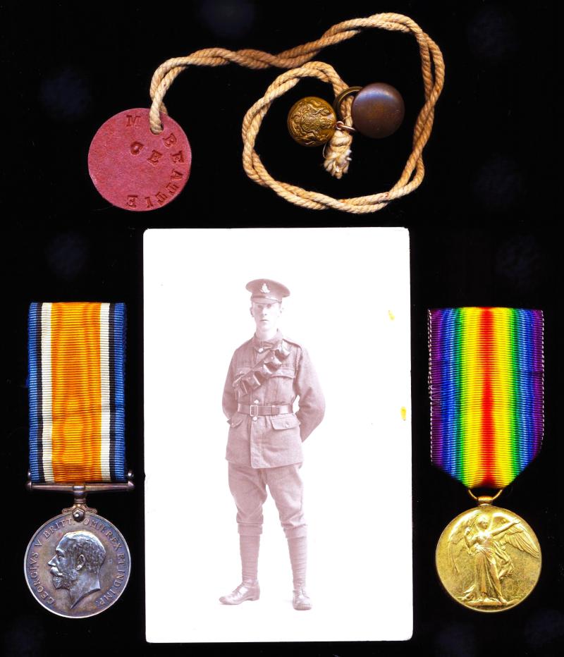 A Northumberland Gamekeeper's Great War 'Casualty' campaign medal pair: Gunner Henry 